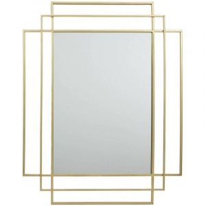 The home deco factory Miroir art déco en métal doré 93 x 73 x 5 cm Or