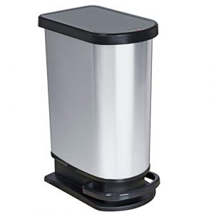 Rotho Paso Poubelle 50 l avec P&eacute;dale et Couvercle &agrave; Charni&egrave;re, Plastique