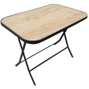 Image de Table de jardin pliable plateau effet bois 6 personnes