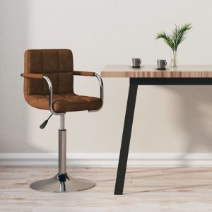 VidaXL Tabouret de bar Tissu Marron - Brun