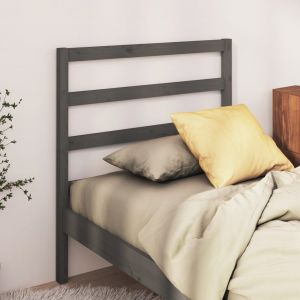 VidaXL T&ecirc;te de Lit Bois Massif de Pin Gris 106x4x100 cm - Gris
