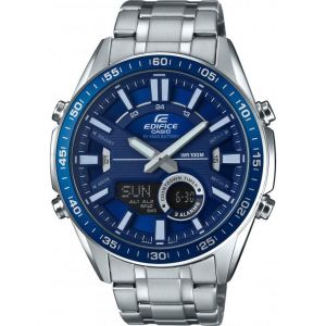 Casio Montre EFV-C100D-2AVEF - Edifice Chronographe Acier Argenté Cadran Bleu Homme