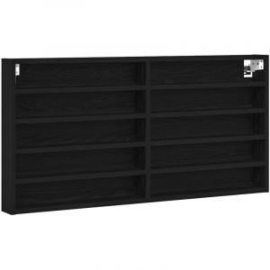 VidaXL Cabinet d'Affichage avec &eacute;tag&egrave;re Ch&ecirc;ne noir 100 x 8.5 x 50 cm