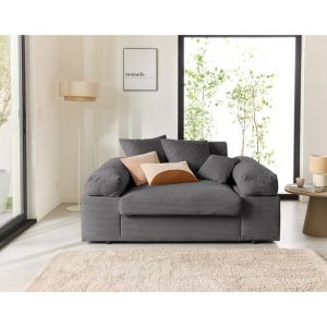 Aspen - fauteuil xl - assise profonde - velours côtelé - gris
