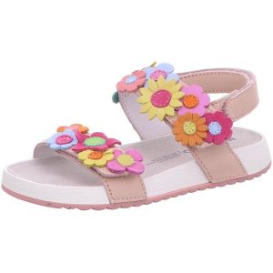 Naturino Sandales En Cuir Avec Fleurs Appliqu&eacute;es Numees. Rose Poudr&eacute; - 29