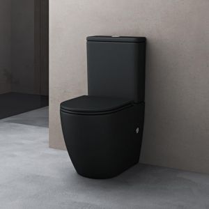 Sogood - wc à Poser Céramique Noir Mat Toilette avec Réservoir de Toilette Abattant Silencieux avec Frein de Chute Stand179T - Noir Mat