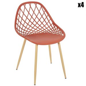 Lot de 4 Chaises Design "Malaga" 80cm Terracotta Prix