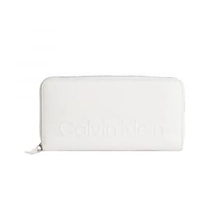 Calvin Klein Portefeuille Zippé logo relief Femme Blanc