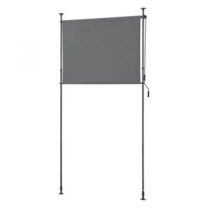 Store extérieur aux barres téléscopiques sans perçage 134 x 270 x 310 cm gris foncé
