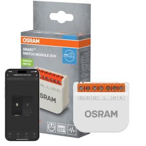 Osram Module de commutation Wi-Fi SMART+, compteur d'&eacute;nergie 2 canaux 10 A, blanc Module de commutation Wi-Fi SMART+ 2 canaux, capacit&eacute; de commutation 10 A, compteur d'&eacute;nergie, Smart Home,