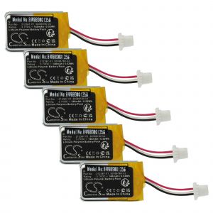 Vhbw 5x Batterie Compatible Avec Plantronics Cs540 (&Agrave; Partir De 05/2021) Casque Audio, &Eacute;couteurs Sans Fil (140mah, 3,7v, Li-Polym&egrave;re)