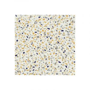 Décoweb Sol Vinyle Style - Terrazzo granito jaune et bleu (4x3m = 12m²)