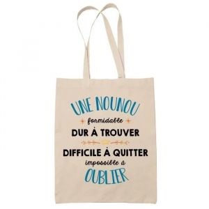 Tote Bag Formidable Nounou Beige| Id&eacute;e Cadeau Travail Boulot M&eacute;tier D&eacute;part Retraite Coll&egrave;gue Femme Sac Cabas R&eacute;utilisable