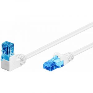 Goobay Cat 6A c&acirc;ble de liaison 1x 90&deg; coud&eacute;, u/utp, blanc, 2 m (51537) -