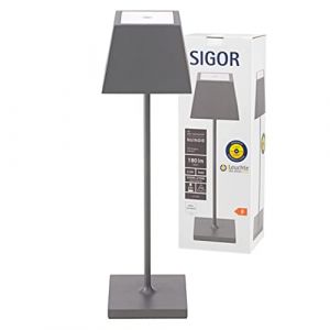 Sigor - Lampe d'ext&eacute;rieur led lampe de table anthracite tactile variateur batterie lampe de table dimmable lumi&egrave;re de jardin, 2.2W 180lm 2200K 2700K,