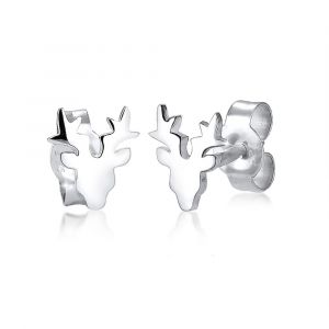 Elli Boucles d'oreilles Femme motif cerf ludique en argent massif 925