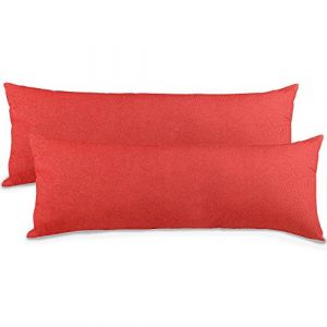 Aqua-textil Classic Line Housse de Coussin Lot de 2 Fermeture &Eacute;clair Coton 40 x 145 cm Rouge Cerise