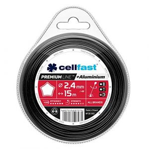 Cellfast Fil De Coupe Fil De Débroussailleuse Renforcé Acier Trempé Et Résistant Premium Étoile 2,4 mm 15 m