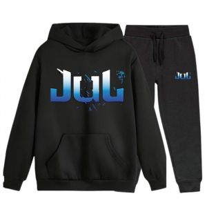 Jogging Surv&ecirc;tement Style Jul Enfant Noir &ndash; Bleu Et Blanc &ndash; 3 Au 14 Ans (Taille 9-11 Ans,Couleur Noir)