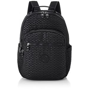 Kipling Sac à dos Seoul en toile imprimée Noir