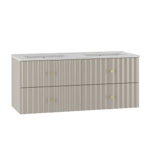 Meuble double vasque encastrée 120cm Izae Cachemire
