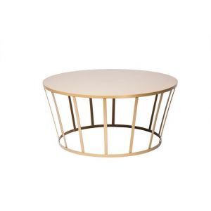 Image de Petite friture Table basse Hollo / Ø 70 x H 33 cm or mat en métal
