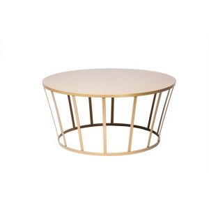 Image de Petite friture Table basse Hollo / Ø 70 x H 33 cm or mat en métal