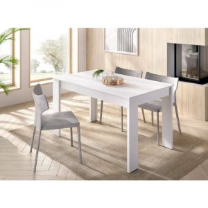 Table fixe Dbagatt, Table de salle à manger polyvalente, Table rectangulaire pour la cuisine ou la salle à manger, 139x81h77 cm, Blanc - Dmora