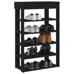 VidaXL Étagère À Chaussures Noir 60x30x98 Cm Bois D'ingénierie