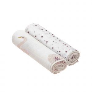 L&auml;ssig Lange divinement doux xl little water cygne, (2 pcs) 120x120 cm