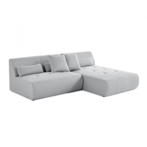 Onyx - canapé modulable d'angle réversible 4 places - en tissu mailles 3D - Gris clair