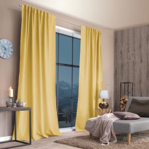 Home Wohnideen HOMEbasics Rideau Thermique combiné Polyester Jaune 245 x 135 cm