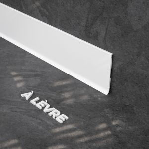 Mon Marché Déco - Plinthe à Lèvre pvc - Blanc - Lot de 10 - 1 m - Blanc