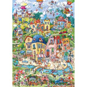 Heye Puzzle 1000 pièces : ville joyeuse bon matin