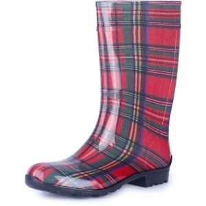 Ladeheid Bottes de Pluie Femme en Caoutchouc PVC avec Semelle Ext&eacute;rieure Antid&eacute;rapante 100% Imperm&eacute;able Chaussures pour Femmes r&eacute;sistantes &agrave; l'eau