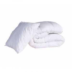 Someo Pack couette mi-saison 300g et oreiller éco naturel moelleux enveloppe coton bio 140x200