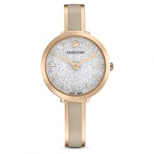 Swarovski Montre Crystalline Delight, Fabriqué en Suisse, Bracelet en métal, Gris, Finition or rose