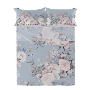 HappyFriday Drap Plat Soft Bouquet Multicolore 180 x 270 cm
