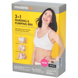Medela Soutien-Gorge d'allaitement et d'expression de lait 3en1 - Noir - M