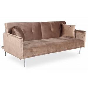 Cotecosy MENZZO Canapé convertible 3 places Carla Velours Taupe