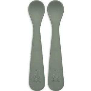 Jollein Lot de 2 cuillères en silicone Ash Green