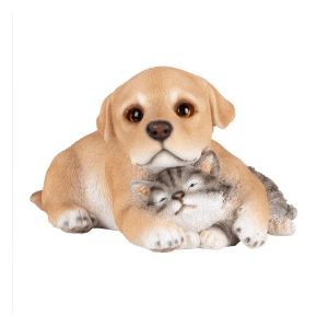 Esschert design Chiot avec chaton Déco résine 17cm