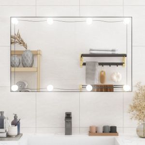 VidaXL Miroir mural avec lumières LED 50x80 cm verre rectangulaire