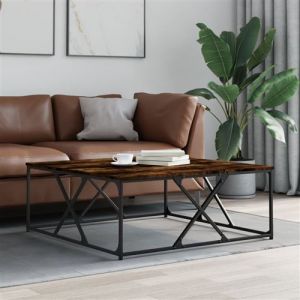 VidaXL Table basse chêne fumé 100x100x40 cm bois d'ingénierie