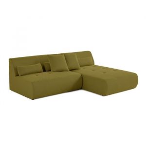 Onyx - canapé modulable d'angle réversible 4 places - en tissu mailles 3D - Vert Olive