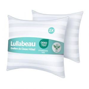 Oreillers Lullabeau 65x65 cm Lot de 2 Doux Moelleux Qualit&eacute; H&ocirc;teli&egrave;re