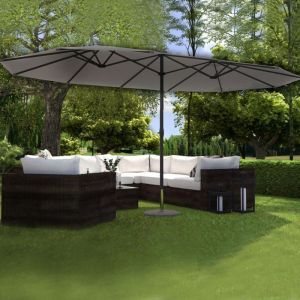 Concept-Usine Venice gris : Parasol double 2,7 x 4,6 m