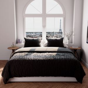 Intemporel Parure de Couette 240x220 cm TUFT Anthracite, par Soleil d'Ocre