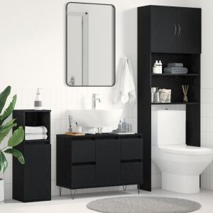 VidaXL Meuble sous lavabo Chêne noir 80 x 33 x 60 cm Bois d'ingénierie