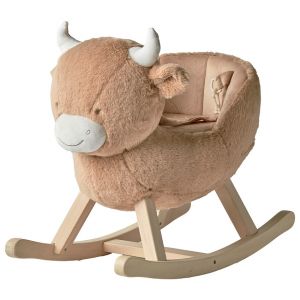 Noukie's Bascule Fluffy la Vache - &Agrave; partir de 10 Mois - avec Ceinture de s&eacute;curit&eacute;